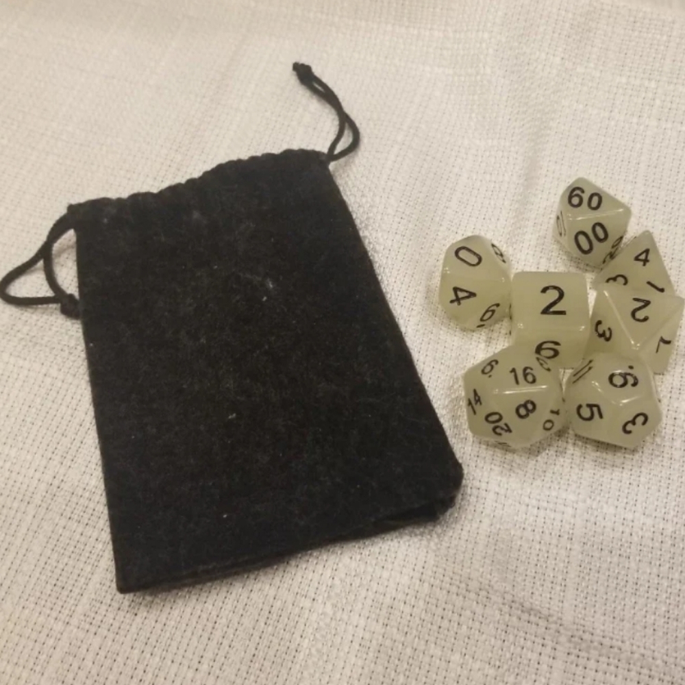 Glow In The Dark DnD Dice White